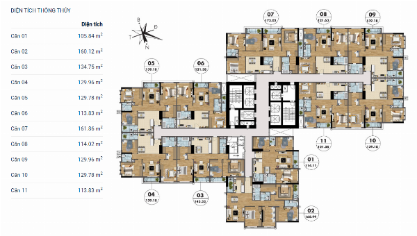 Thiết kế căn hộ 2 phòng ngủ tại Goldmark City