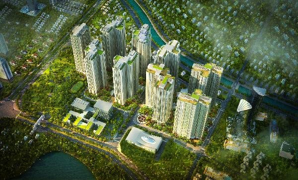 Tầm nhìn từ căn hộ tòa S2 Goldmark City 136 Hồ Tùng Mậu ra hồ điều hòa và cảnh quan